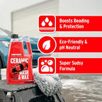 California Gold Ceramic Wash & Wax, 50 oz. – pH Neutral, Eco-Friendly, Super-Sudsy, Watermelon Scented, Boosts Beading, Enhances Gloss & Leaves a Streak-Free Shine, Foam Cannon Ready (05650)