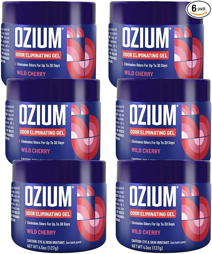 Odor Eliminating Gel Air Freshener 4.5 oz Wild Cherry 6-Pack | For Home Car Office