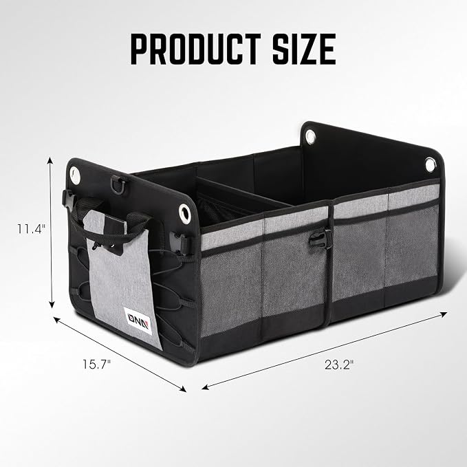 Trunk Organizer for Car, 70L Large Capacity Foldable Trunk Organizer, Multi Compartment Car Trunk Organizer for Women Men, Grey, TOOLS-00420