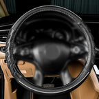 car Steering Wheel Cover Faux Leather Massage Universal fit 3D Honeycomb Hole Anti-Slip Sporty 15 Inches (Grey Black)