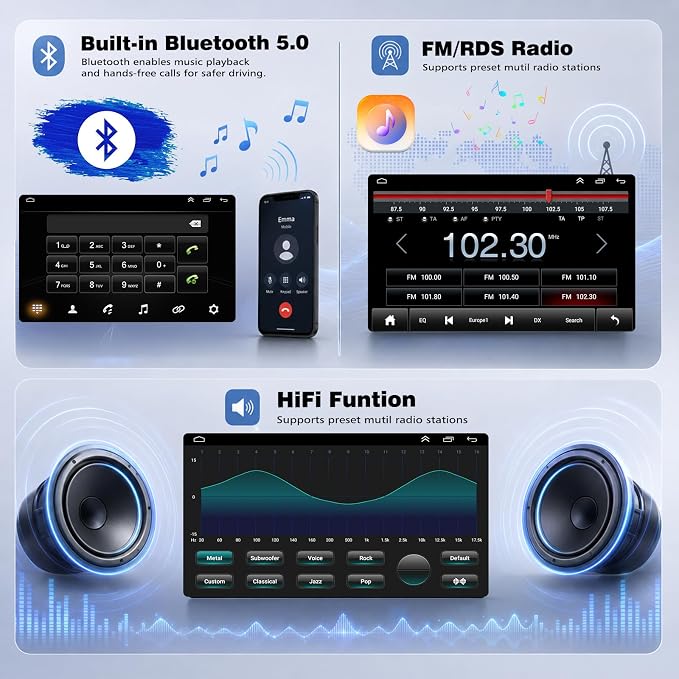 4+64G Car Radio for Toyota Corolla 2004-2008 Wireless Carplay Android Car Stereo, 9 Inch Touchscreen with Android Auto 5G WiFi GPS Navigation AHD Backup Camera FM RDS Radio Receiver