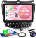 4Core 2G+64G Android 15 Car Stereo for Honda Accord 2003-2007, 5G-WiFi Car Radio Wireless Carplay Android Auto 10.1'' Touchscreen GPS Mirror Link Bluetooth FM/RDS SWC Backup Camera Microphone