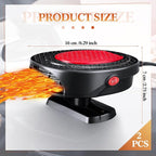 2 Pcs Portable 2 in 1 Car Heater 12v 150w Car Heater Plug in Cigarette Lighter Defroster Windshield 360 Degree Rotation Fan Auto Demister Cooling Air Circulator(Red, Black)