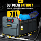 Car Trunk Organizer - 70L Collapsible Trunk Organizer with Reinforced Handles for Groceries, Car Storage Organizers for SUV Auto Truck Van with Non Slip Bottom (Gray)