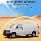 Silver RV Windshield Cover for Ford E-Series 2003-2026 | Fits Econoline E150 E250 E350 E450, Hail Protector, Waterproof Snow Cover