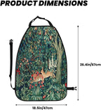 William Morris Forest Rabbit Hares Blue Green Floral Car Seat Back Kick Protectors Kick Mats With Storage Pockets For Vehicles To Protect From Dirt Mud Scratches 2 Pack