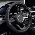 15 inch Steering Wheel Cover, Cooling Ice Silk Mesh with Microfiber Leather, Ultra Breathable, Anti Slip Car Grip, Heat Resistant Summer Cool, Universal Fit, Black