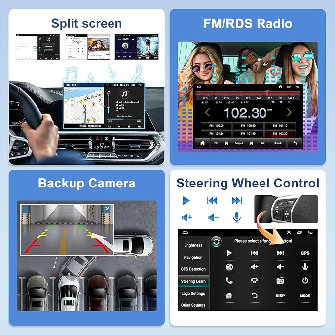Android 15 Car Stereo Radio for 2005-2012 Toyota Corolla, 9-inch Touchscreen 2+64GB with Wireless CarPlay Android Auto GPS Navigation Bluetooth WiFi FM/RDS, 720P Backup Camera