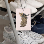 Trendy Pink Leopard Print Car Air Freshener 4 Pcs, Funky Retro Bikini Cheetah High Heels Hanging Air Freshener for Cars Closet Drawer Books, Cute Girly Car Accessories for Women