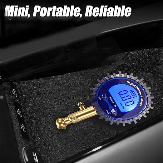 Digital Tire Pressure Gauge for Cars 250PSI - Accurate Air Pressure Gauge for Tires with 360° Swivel Chuck
