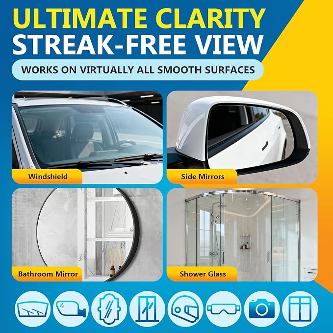 Car Water Repellent & Anti-Fog for Windshield – Advanced Hydrophobic Coating, Clear Vision, Long-Lasting Protection, Easy Apply for Cars, Trucks, SUVs