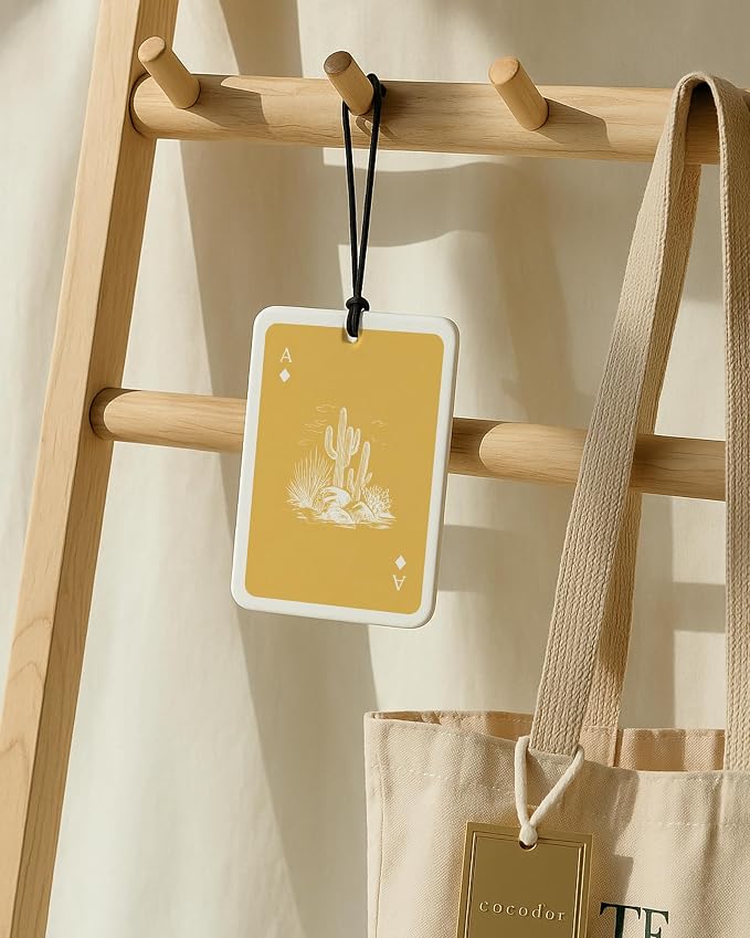 Boho Yellow Western Car Air Freshener 4 Pcs, Preppy Cow Skull Cactus Cowgirls Boots Hanging Air Freshener for Cars Closet Drawer Books, Western Car Accessories Mirror Decor for Women
