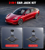 Scissor Jack for Car, 2.5 Ton Car Jack Kit for Tesla Model 3/Y/S/X, 2 in 1 Universal Tire Changing Kit with 2 Jack Pads & 2 Wrenches for Sedan, SUV, MPV