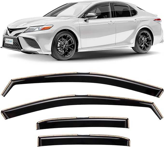 in-Channel Incredibly Durable Rain Guards Compatible with Toyota Camry 2018-2024, Original Window Deflectors, Vent Window Visors, Vent Deflector, 4 pcs. - 618111
