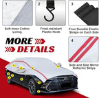 Half Car Cover for Snow, Windshield Cover for Ice and Snow with Cotton Liner, Hail Protector Car Cover Waterproof All Weather for Snow, Sun, Rain, Dust, UV Protection Fit SUV M