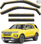 in-Channel Window Rain Guards for Ford Explorer 2011-2019 Rain Guards Extra Durable Side Window Deflectors Visors Vent Visors Vent Shades Exterior Car Accessories-4pcs