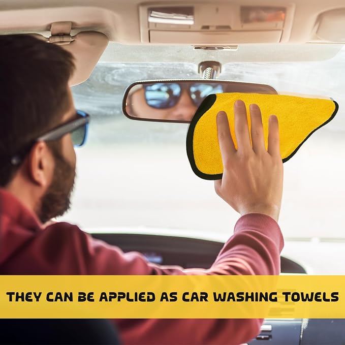 60 Pcs Yellow Microfiber Towels: 16"x16" Microfiber Drying Towels Bulk Micro Fiber Car Cleaning Cloth for Cars Drying Washing Polishing Cleaning Household Supplies