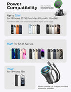 Qi2.2 25W MagSafe Car Mount Charger, Magnetic Wireless Car Charger with 54W Adapter, Magnetic Phone Holder for Car, iPhone Car Mount, Vacuum Suction Cup Phone Mount for iPhone 17 16 15 14 13 12 | [Qi2.2 25W Fast Charging] Magsafe Car Mount, [Easy...