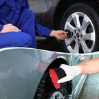 6 Pcs Tire Hex Grip Dressing Applicator Washable Tire Shine Applicator Dressing Pad Car Detailing Foam Sponge Reusable Tire Cleaner Sponge for No Slip Tire (Black, Red, Blue, 4.33 Inch Diameter)