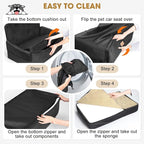 Dog Car Seat for Large Medium Sized Dogs Under 55 lbs, Dog Booster Seat for 2 Small Dogs with Detachable Washable Cover, Memory Foam Pet Car Seat with 2 Safety Belts and Storage Pockets