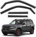 GrandWheel Window Deflectors Smoke Tinted in-Channel Side Window Vent Visor Deflectors Rain Guards Compatible with Bronco Sport 2021-2026 - 4pcs. GW0873
