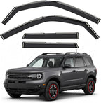 GrandWheel Window Deflectors Smoke Tinted in-Channel Side Window Vent Visor Deflectors Rain Guards Compatible with Bronco Sport 2021-2026 - 4pcs. GW0873