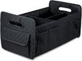 Car Trunk Organizer for SUV, Car Storage Organizer Collapsible Multi Compartment Container Box, Adjustable Car Accessories for Women/Men, Black