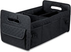 Car Trunk Organizer for SUV, Car Storage Organizer Collapsible Multi Compartment Container Box, Adjustable Car Accessories for Women/Men, Black