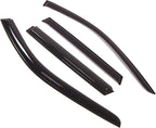 WD2-272B Dark Smoke 4 Pcs Set Window Visor (Outside Mount) Deflector Rain Guard Compatible with 2017-2018 Jeep Grand Cherokee