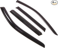 Outside Mount Window Vent Visors Rain Guards Compatible with Jeep Grand Cherokee 2017-2018 | Side Window Wind Deflectors Rain Shields | Black Tinted, 4 Pcs Set, BGWV-272B