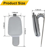Magnetic Leather Sunglasses Holder for Car, 2 Packs (Silver Grey) | Magnetic Car Visor Accessories