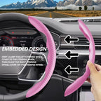 2pcs Universal Fit Carbon Fiber Steering Wheel Cover, Anti-Skid Steering Wheel Cover/Segmented Steering Wheel Protector/Car Interior Accessories (Plik)