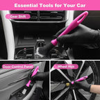 Car Detailing Cleaning Kit Interior Cleaner, Car Detailing Brush Set, Pink Car Accessories Essentials for Women, Car Cleaning Gel, Car Cleaning Supplies Tools Stuff for RV, SUV, Interior