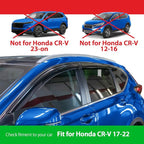 Goodyear Shatterproof Side Window Deflectors for Honda CR-V (CRV) 2017-2022, Rain Guards, Window Visors for Cars, Vent Deflector, Car Accessories, 4 pcs. - GY008732