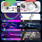 Acrylic Interior Car LED Lights with Wireless APP 6 in 1,Ambient Lighting Kits Fiber Optic Strip LEDs,16 Million Colors Music&DIY Function, Car Decorations Interior Accessories Gifts for Women Men