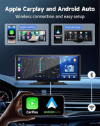 11.5" Largest Wireless Carplay Screen for Car, Portable A pple Carplay & Android Auto Touch Screen, 4K Dash Cam/App Control/1080p Backup Camera/Mirror Link/Voice Control/GPS/Bluetooth,for All Vehicles