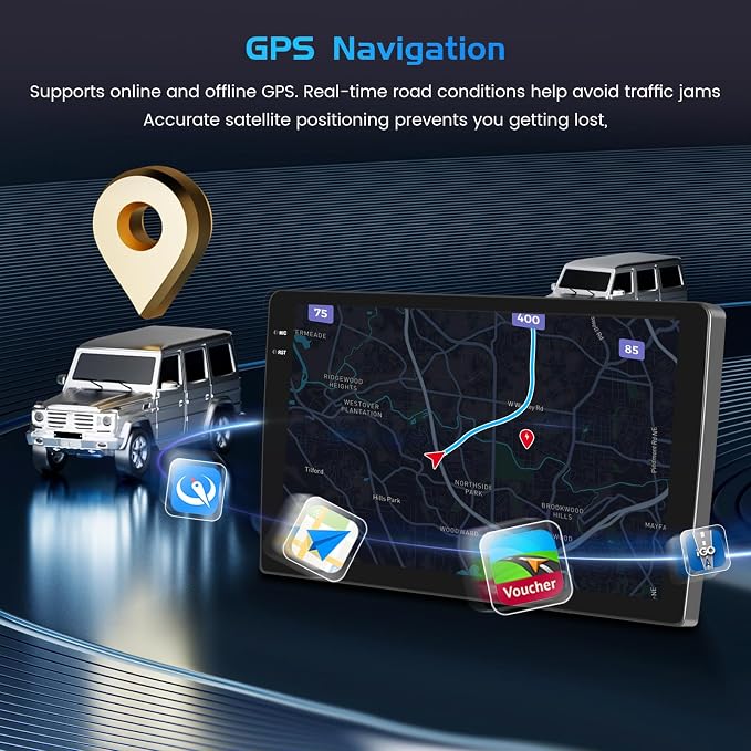 4+64G Radio for Mitsubishi Lancer 2007-2012 Android 15 Stereo | 10.1" Incell Touchscreen, Wireless CarPlay/Android Auto, GPS, Bluetooth, EQ, 15UI, Free Backup Camera