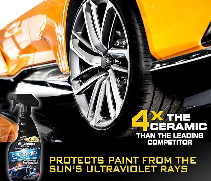 Premium Car Care Kit - 3 Pack Gift Set - Full Size Bottles Of: Ceramic Car Wash, Ceramic Wax Spray and Interior Cleaner