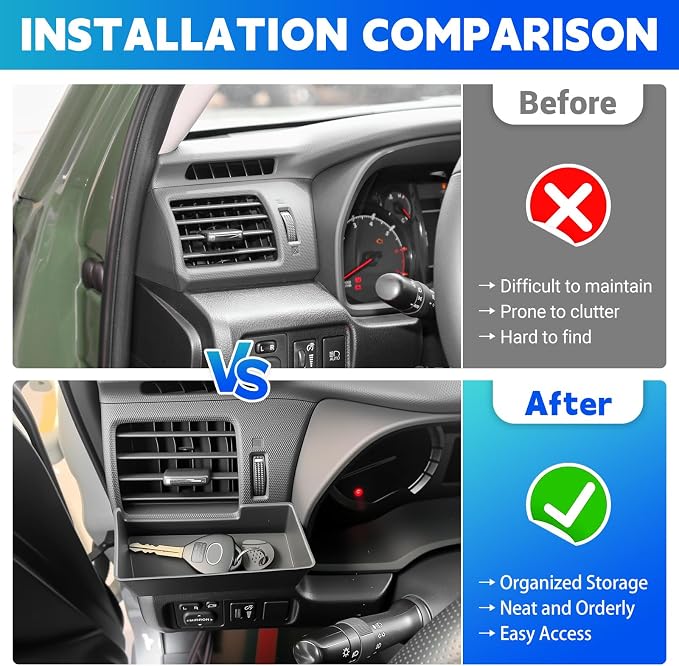 Air Vent Tray Fits for 2014-2024 Toyota 4Runner Dashboard Storage Vent Compatible with 4Runner Interior Accessories Center Console Organizer Driver Side Box