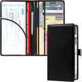 Car Registration and Insurance Holder, Leather Car Glove Box Organizer, Cool Car Accessories for ID, Driver's License Cards & Essential Document, Men&Women, Black