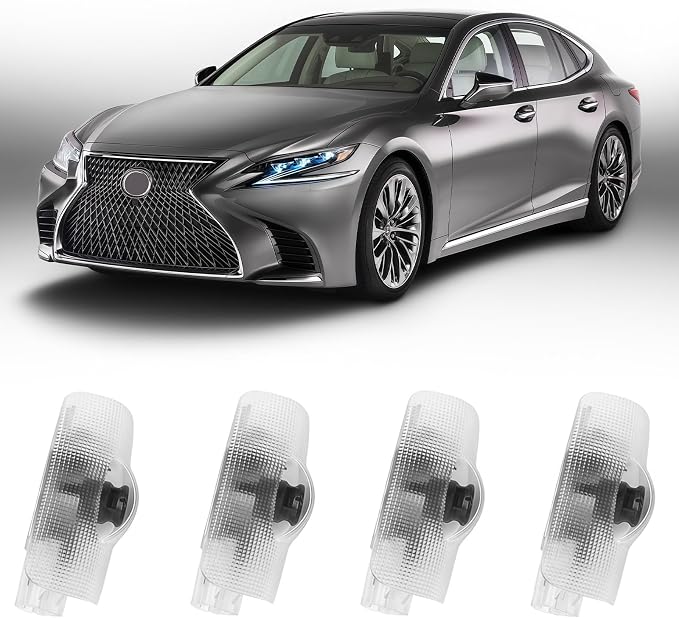 4Pcs Car Door Lights Logo Projector Compatible with LS/ES/is/LX/RX/GS/GX/RC/UX Car Accessories, No Fade HD LED Car Welcome Projector Lights, 3D Ghost Shadow Puddle Light(Blue)