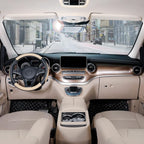 Car Steering Wheel Cover for Medium Standard Size Steering Wheels with 14 1/2-15 inches Outer Diameter, Black and Beige Microfiber Leather