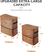 3 Gallons Car Trash Can, Ultra Large Capacity Organizer and Storage with Adjustable Straps & Magnetic Snaps, Waterproof Car Accessory for Interior Car Stuff Storage, Brown