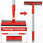 Windshield Cleaner Tool 2 in 1 Car Window Squeegee with Extendable Handle (18"-28.5") Window Cleaner with Squeegee and Sponge for Shower, Glass Cleaning