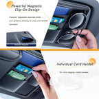 Car Sun Visor Organizer with Tissue Holder, Auto Consoles Organizer with Sunglass Clip,Multi-Pocket Visor Accessories for Truck, SUV，Card/Pen/Driver's License Storage