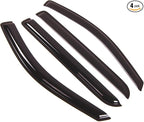 Outside Mount Window Vent Visors Rain Guards Compatible with Ford F-150 SuperCrew 2004-2008 | Side Window Wind Deflectors Rain Shields | Black Tinted, 4 Pcs Set, BGWV-166