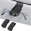 Sunglasses Holders for Car Sun Visor, Leather Eyeglasses Hanger Mounter, Magnetic Glasses Holder and Ticket Card Clip, Auto Interior Accessories Universal for SUV Pickup Truck