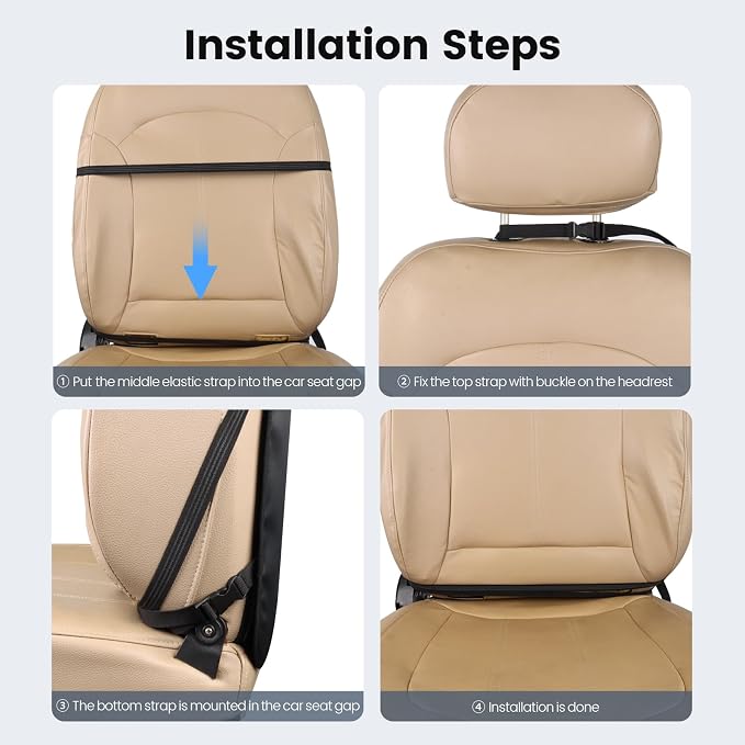 Car Seat Protector Large Kick Mat 2 Pack Durable Water Resistant Auto Seat Back Covers with 2 Mesh Pockets Protection Against Dust Mud Scratches (Dark Gray, 2-Pack)