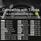 Customized Auto Car Steering Wheel Cover for Toyota Rav4 Corolla Camry Highlander (Black+Gray-Standard Size)