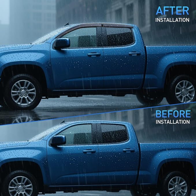 Window Visors for Chevy Silverado/GMC Sierra 1500/2500/3500/2500HD Extended Cab 1999-2006, Out-Channel Window Wind Deflectors Rain Guards -4PCS